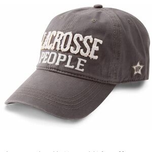 NWT Pavilion Gift Gray Lacrosse People Adjustable Strap Snap Back Baseball Hat